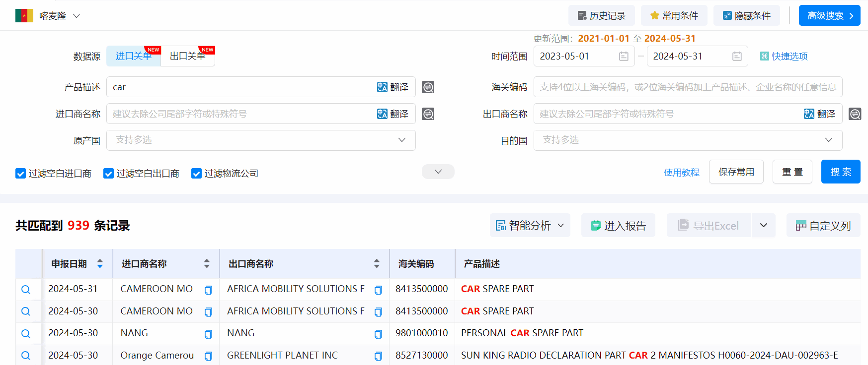 喀麦隆海关数据,海关数据,凯发k8国际海关数据